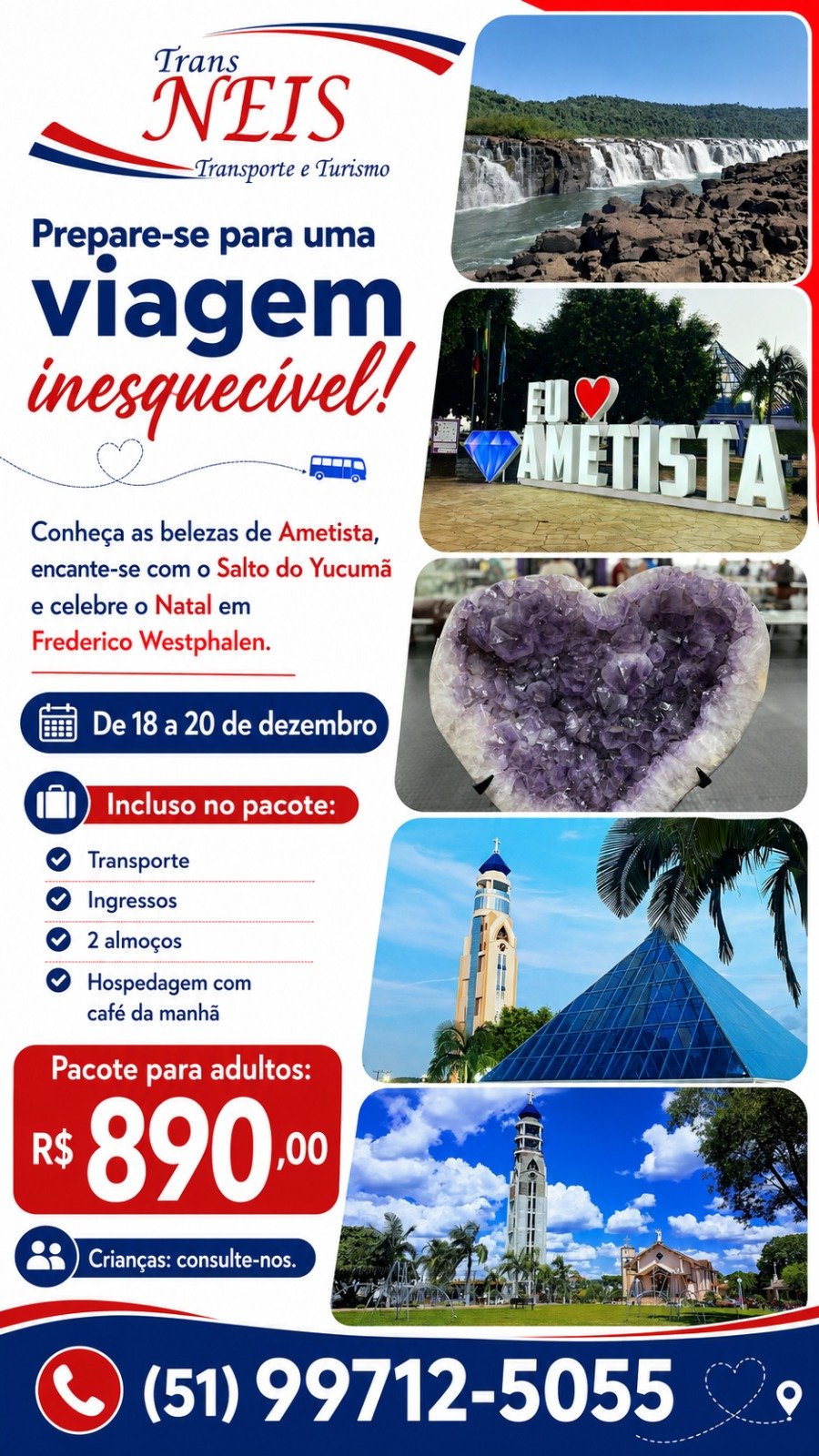 Flyer da viagem Ametista do Sul