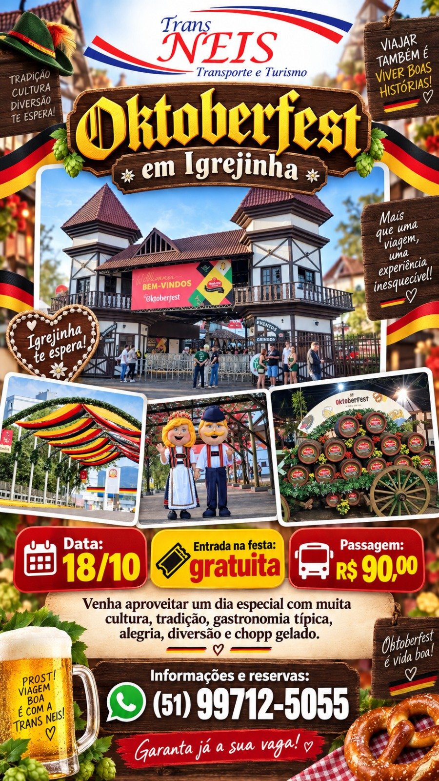 Flyer da viagem OKTOBERFEST IGREJINHA