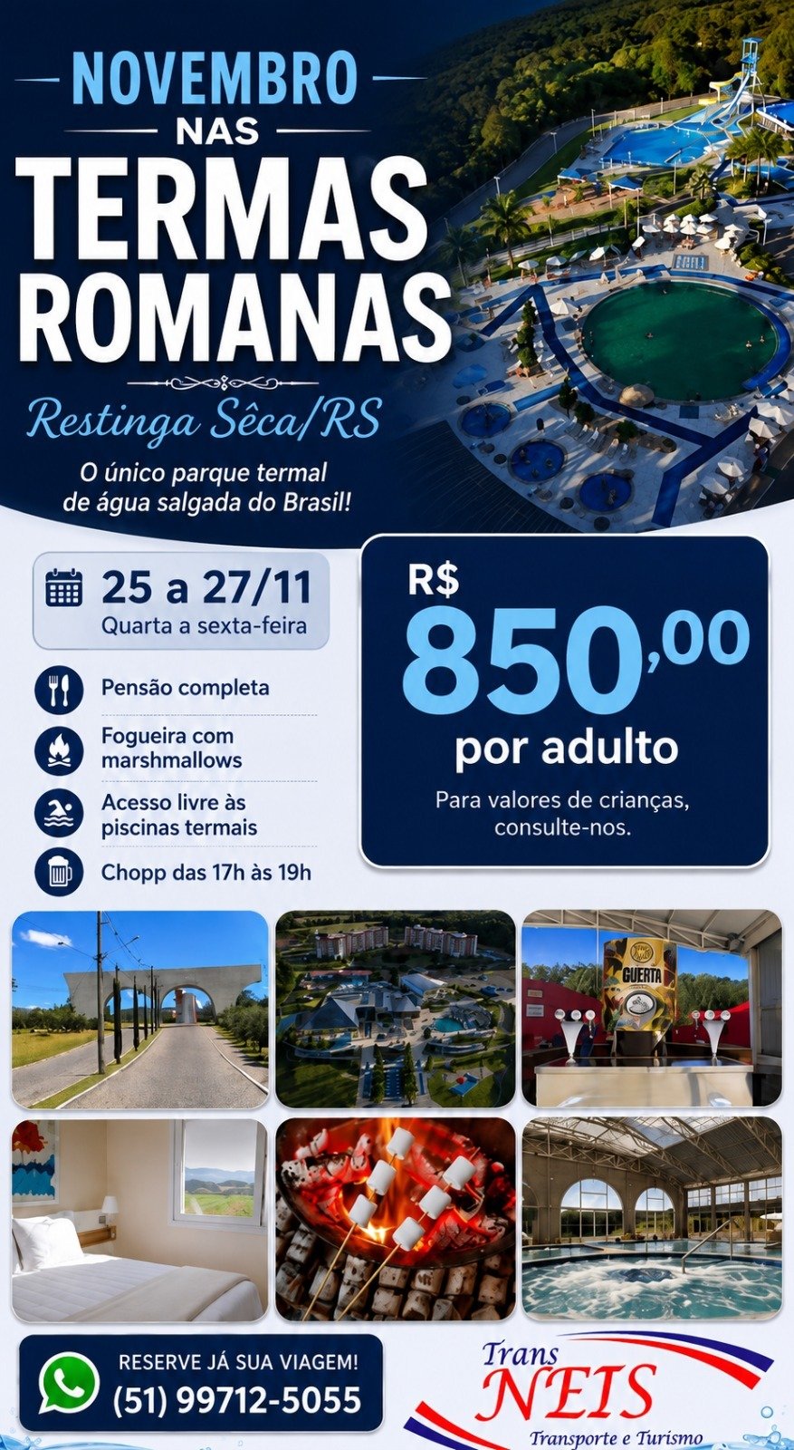 Flyer da viagem NOVEMBRO NAS TERMAS ROMANAS